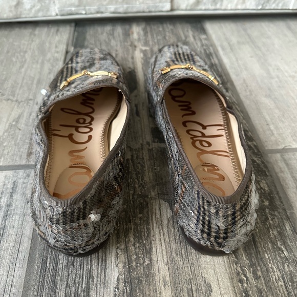 Sam Edelman  Loraine Sequin Plaid  Preppy Academia Loafers wi Gold Accent, Sz 9M - Picture 10 of 14